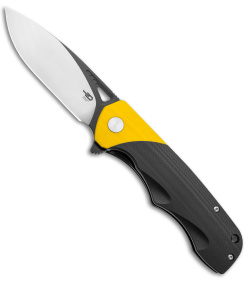 Bestech Knives Airstream Liner Lock Knife Black/Yellow G-10 (3.75" Two Tone)