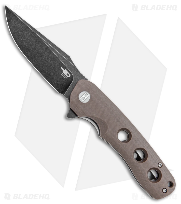 Bestech Knives Arctic Liner Lock Knife Brown G-10 (3.5" Black) BG33D-2