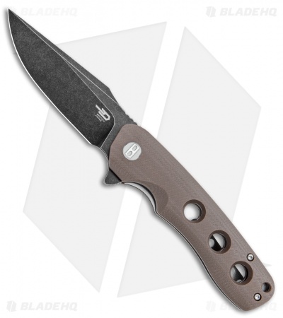 Bestech Knives Arctic Liner Lock Knife Brown G-10 (3.5" Black) BG33D-2