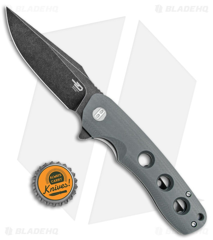 Bestech Knives Arctic Liner Lock Knife Gray G-10 (3.5" Black) BG33C-2