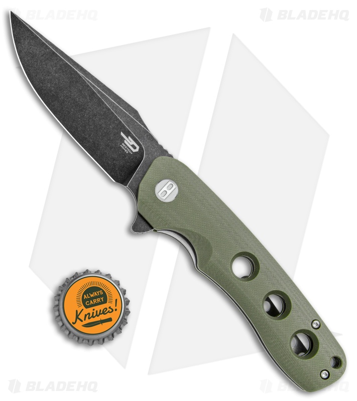 Bestech Knives Arctic Liner Lock Knife Green G-10 (3.5" Black) BG33B-2