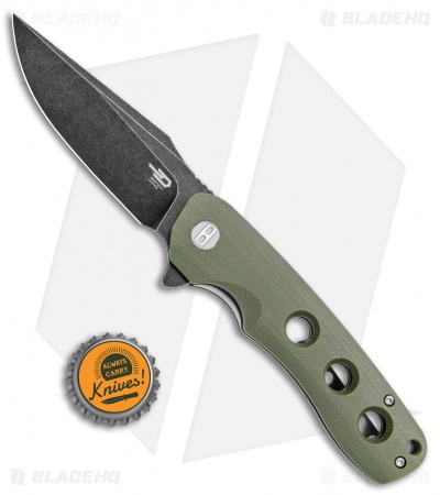 Bestech Knives Arctic Liner Lock Knife Green G-10 (3.5" Black) BG33B-2