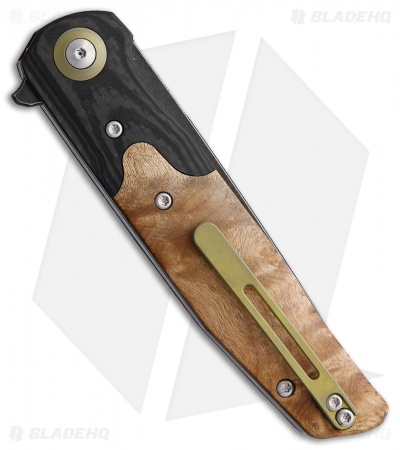 Bestech Knives Ascot Liner Lock Carbon Fiber/Wood (3.88" Black SW)