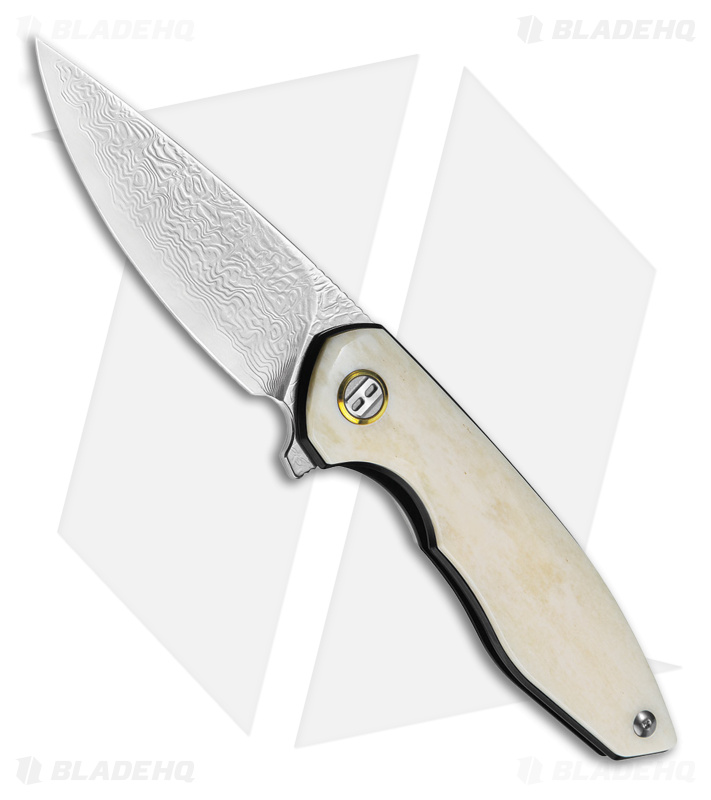 Bestech Bambi Knife Ox Bone/Gold Ring/Polished Dam Blade HQ