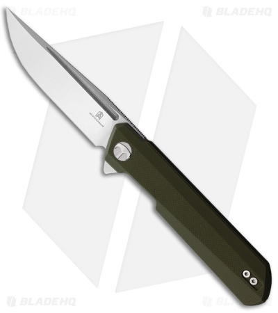 Bestechman Dundee Liner Lock Knife G-10 OD Green (3.3" Satin) 