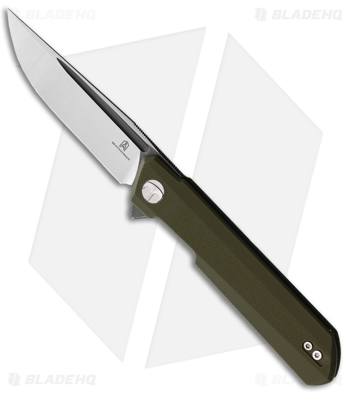 Bestechman Dundee Liner Lock Knife G-10 OD Green (3.3" Two Tone) 