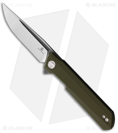 Bestechman Dundee Liner Lock Knife G-10 OD Green (3.3" Two Tone) 