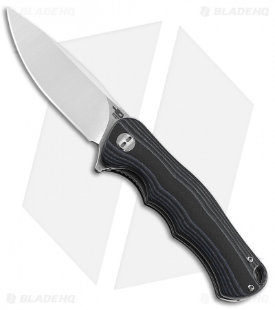 Bestech Knives Bobcat Liner Lock Knife Black/Blue G-10 (3.1" Satin D2)