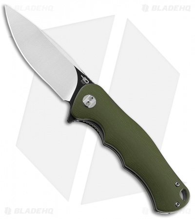 Bestech Knives Bobcat Liner Lock Knife Green G-10 (3.1" Two Tone D2)