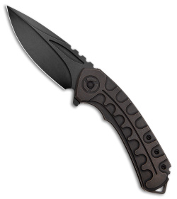 Bestech Knives Buwaya Frame Lock Knife Black Titanium (3.75" Black M390) BT2203C