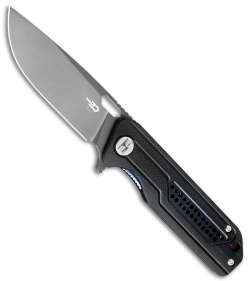 Bestech Knives Circuit Liner Lock Knife Black G-10 (3.25" Gray) BG35A-2