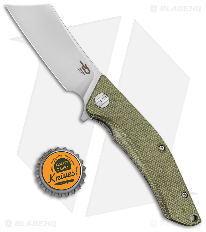 Bestech Knives Cubis Liner Lock Knife Beige Micarta (3.25" Satin/SW D2) BG42B