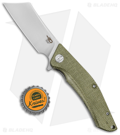 Bestech Knives Cubis Liner Lock Knife Beige Micarta (3.25" Satin/SW D2) BG42B