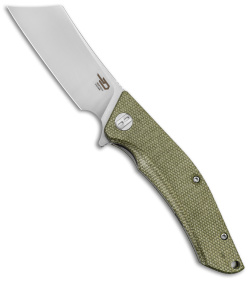 Bestech Knives Cubis Liner Lock Knife Beige Micarta (3.25" Satin/SW D2) BG42B
