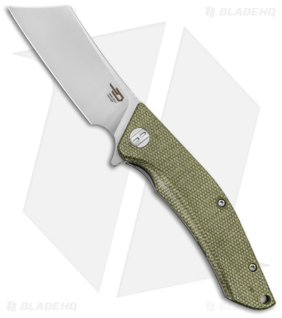 Bestech Knives Cubis Liner Lock Knife Beige Micarta (3.25" Satin/SW D2) BG42B
