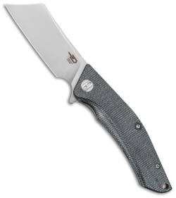 Bestech Knives Cubis Liner Lock Knife Black Micarta (3.25" Satin/SW D2) BG42A