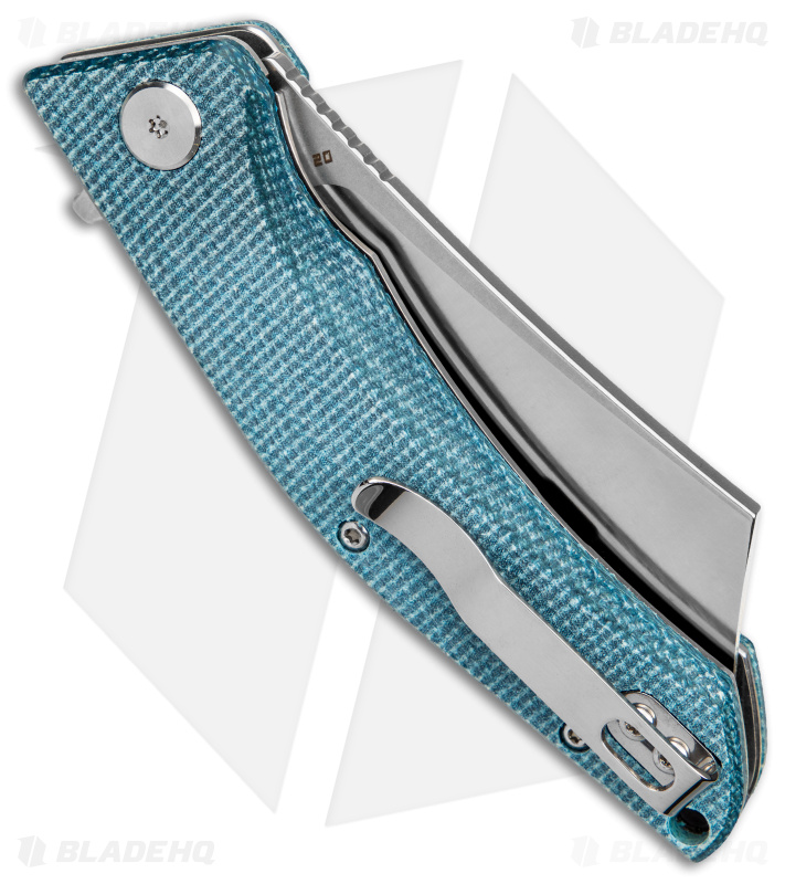 Bestech Knives Cubis Liner Lock Knife Blue Micarta (3.25" Satin/SW D2) BG42C