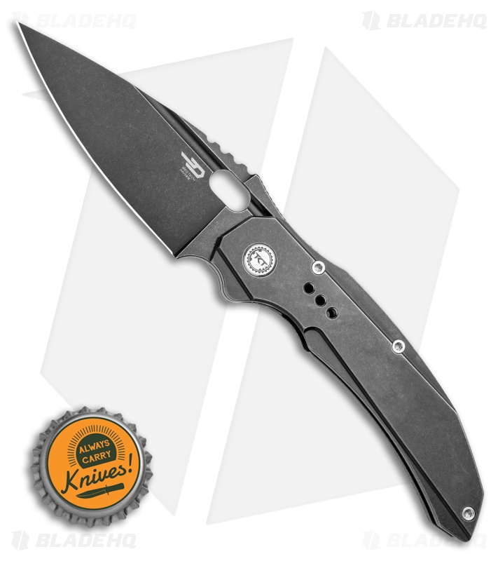 Bestech Knives Exploit Frame Lock Knife Black Titanium (3.5" Black SW) BT2005C