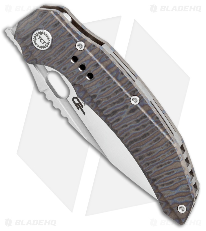 Bestech Knives Exploit Frame Lock Knife Tiger Stripe Ti. (3.1" Satin) BT2005D
