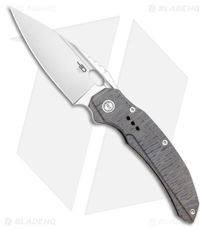 Bestech Knives Exploit Frame Lock Knife Tiger Stripe Ti. (3.1" Satin) BT2005D