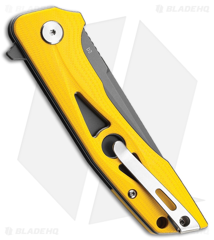 Bestech Knives Eye of Ra Liner Lock Knife Yellow G-10 (3.4" Black) BG23C