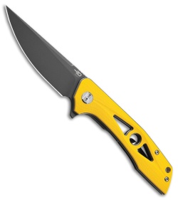 Bestech Knives Eye of Ra Liner Lock Knife Yellow G-10 (3.4" Black) BG23C