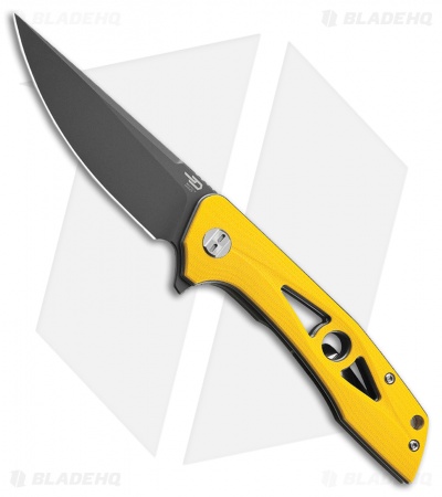 Bestech Knives Eye of Ra Liner Lock Knife Yellow G-10 (3.4" Black) BG23C