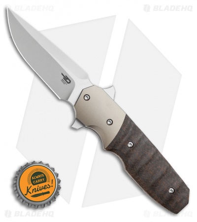 Bestech Knives Clark Freefall Liner Lock Knife Brown / Black (2.8" Two-Tone)