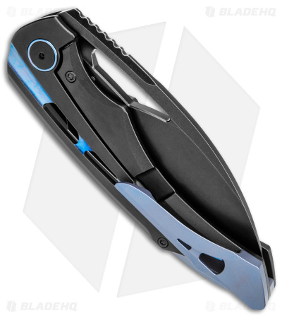 Bestech Knives Fairchild Frame Lock Black/Blue Titanium (4" Black Stonewash)