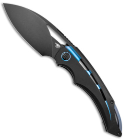 Bestech Knives Fairchild Frame Lock Black/Blue Titanium (4" Black Stonewash)