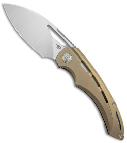 Bestech Knives Fairchild Frame Lock Gold Titanium (4" Satin)