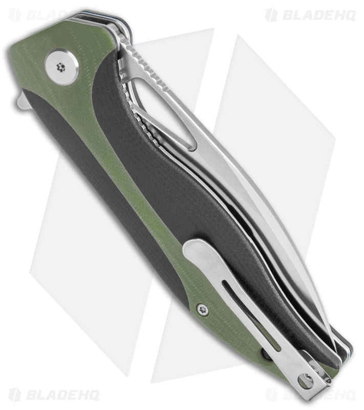 Bestech Knives Komodo Liner Lock Knife Black / Green G-10 (3.5" Satin) BG26A