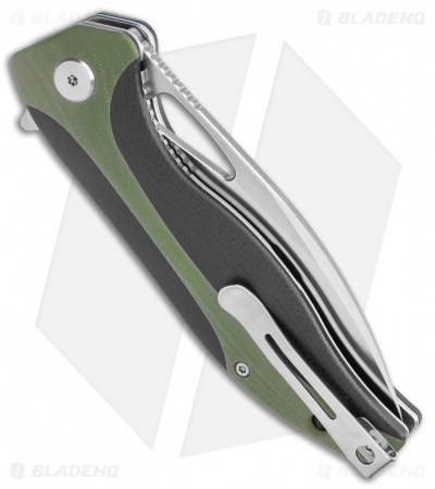 Bestech Knives Komodo Liner Lock Knife Black / Green G-10 (3.5" Satin) BG26A