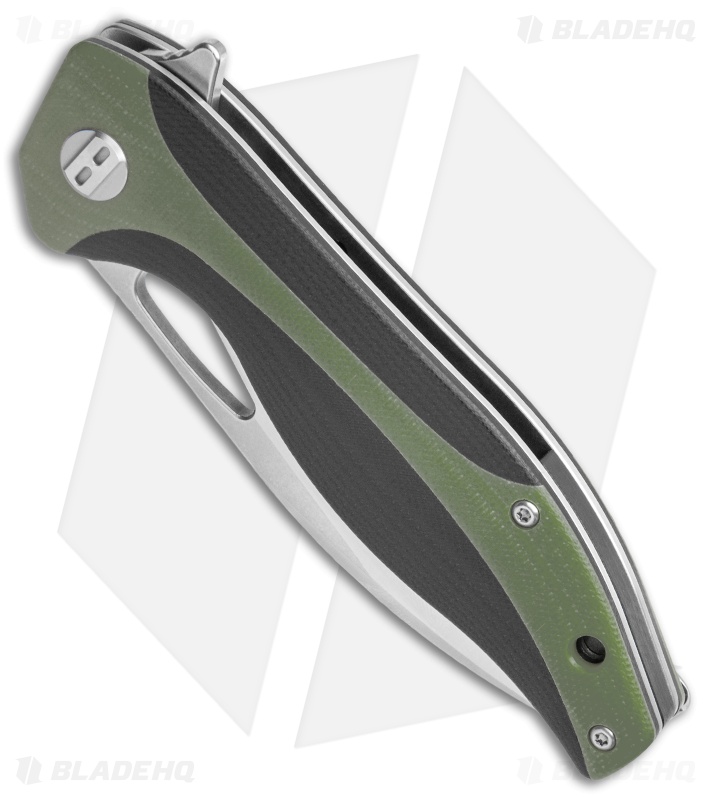 Bestech Knives Komodo Liner Lock Knife Black / Green G-10 (3.5" Satin) BG26A