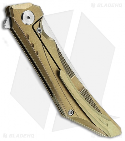 Bestech Knives Kamoza Frame Lock Knife Gold Ti (3.5" Satin)