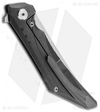 Bestech Knives Kamoza Frame Lock Knife Gray Ti (3.5" Stonewash)