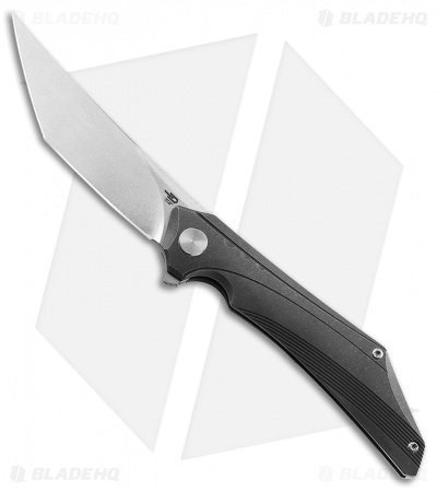 Bestech Knives Kamoza Frame Lock Knife Gray Ti (3.5" Stonewash)