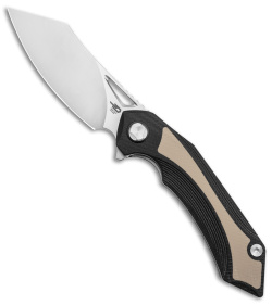 Bestech Knives Kasta Liner Lock Knife Black/Tan G-10 (3.5" Satin/SW) BG45B