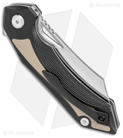 Bestech Knives Kasta Liner Lock Knife Black/Tan G-10 (3.5" Satin/SW) BG45B