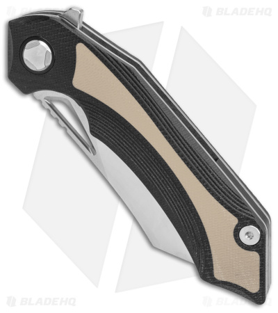 Bestech Knives Kasta Liner Lock Knife Black/Tan G-10 (3.5" Satin/SW) BG45B