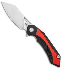 Bestech Knives Kasta Liner Lock Knife Black/Red G-10 (3.5" Satin/SW) BG45C