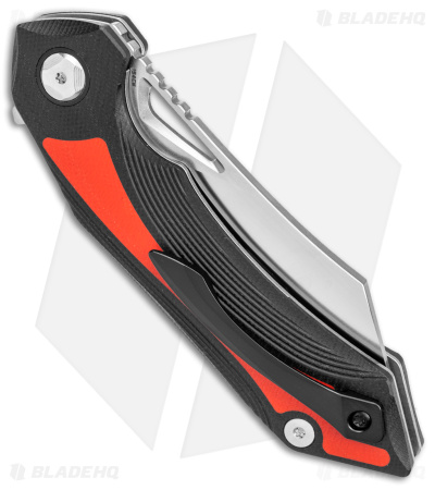 Bestech Knives Kasta Liner Lock Knife Black/Red G-10 (3.5" Satin/SW) BG45C