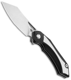 Bestech Knives Kasta Liner Lock Knife Black/White G-10 (3.5" Satin) BTKG45A