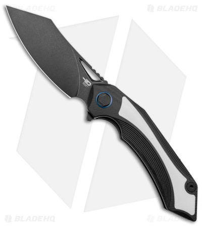 Bestech Knives Kasta Liner Lock Knife Black/White G-10 (3.5" Black) BG45D
