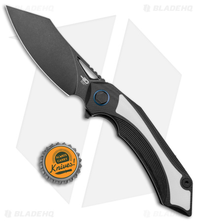 Bestech Knives Kasta Liner Lock Knife Black/White G-10 (3.5" Black) BG45D