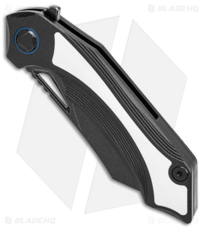 Bestech Knives Kasta Liner Lock Knife Black/White G-10 (3.5" Black) BG45D