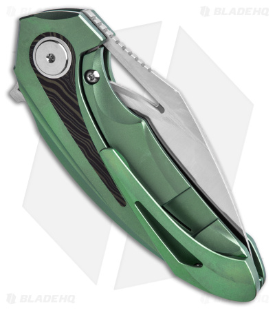 Bestech Knives Nuke Frame Lock Knife Green Ti/Green G-10 Inlay (2.75" Satin)