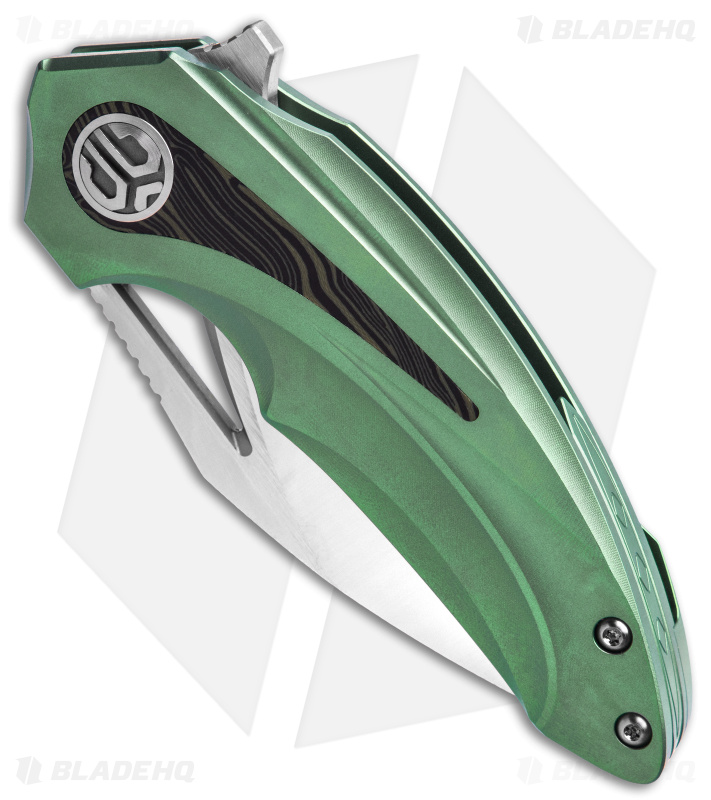 Bestech Knives Nuke Frame Lock Knife Green Ti/Green G-10 Inlay (2.75" Satin)