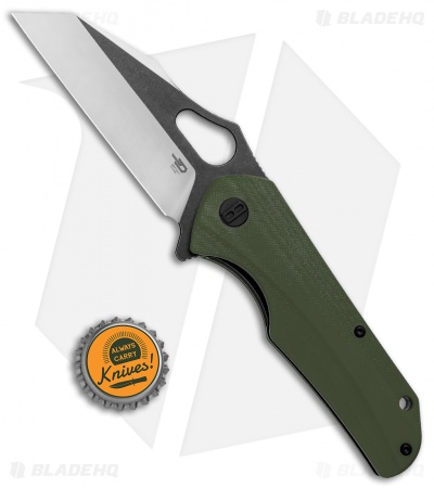 Bestech Knives Operator Liner Lock Knife Green G-10 (3.4" Two Tone)