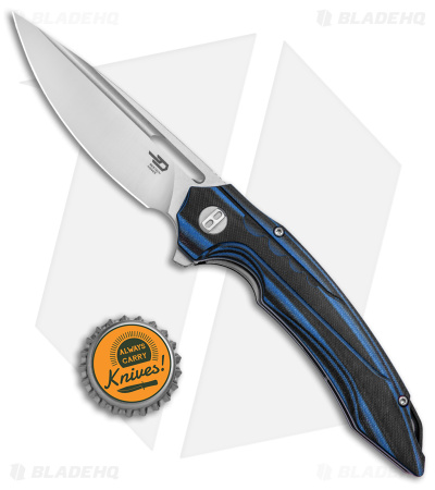 Bestech Knives Ornetta Liner Lock Knife Black/Blue G-10 (3.5" Satin/SW) BL02A